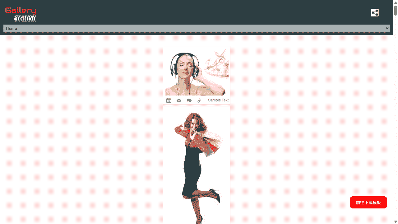 艺术画馆网站模板免费下载 - 鹿快