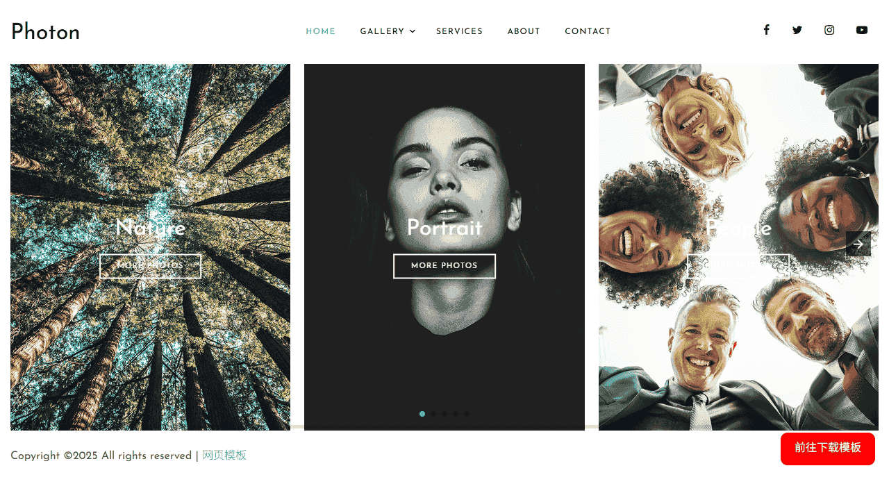 光学摄影图集展示响应式网站模板免费下载 - 鹿快