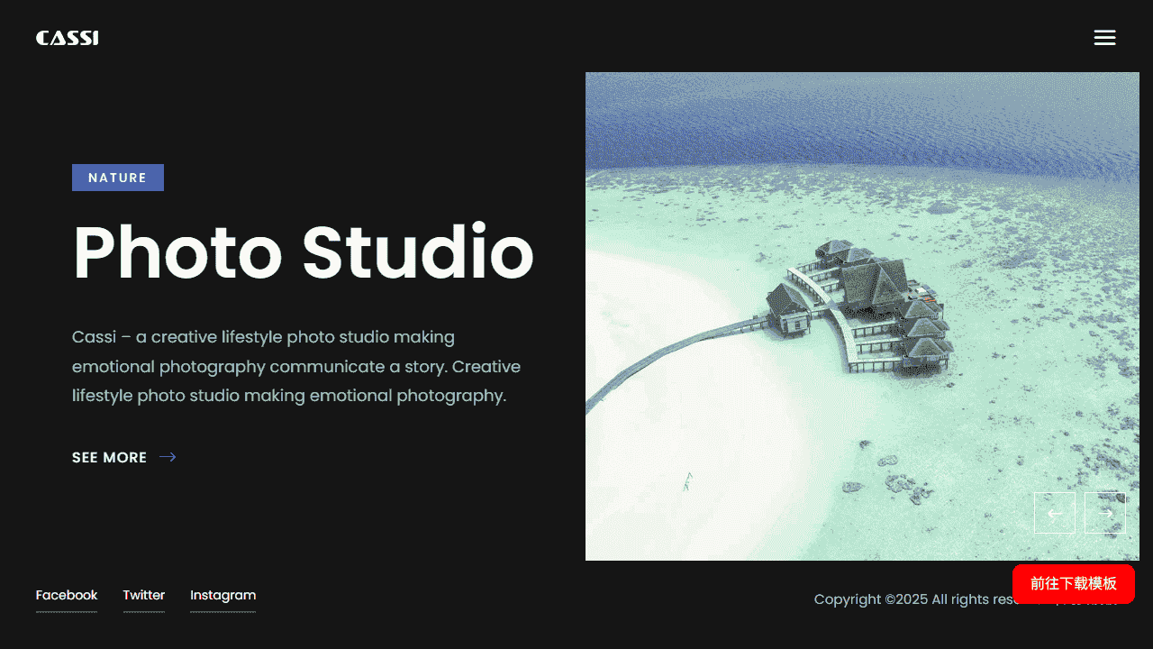 卡西摄影工作室响应式网站模板免费下载 - 鹿快