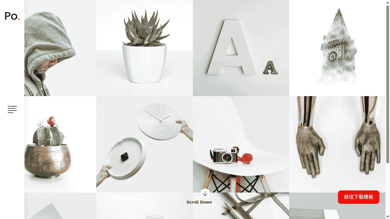 简洁图片展示响应式网站模板免费下载免费下载 - 鹿快