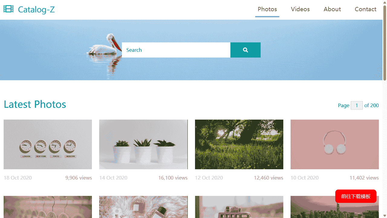 图集相片列表展示响应式网站模板免费下载 - 鹿快