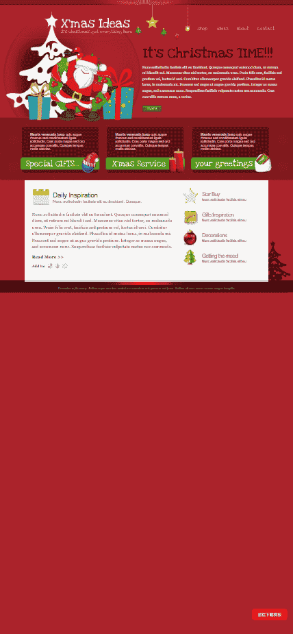 圣诞节的问候网站模板免费下载
