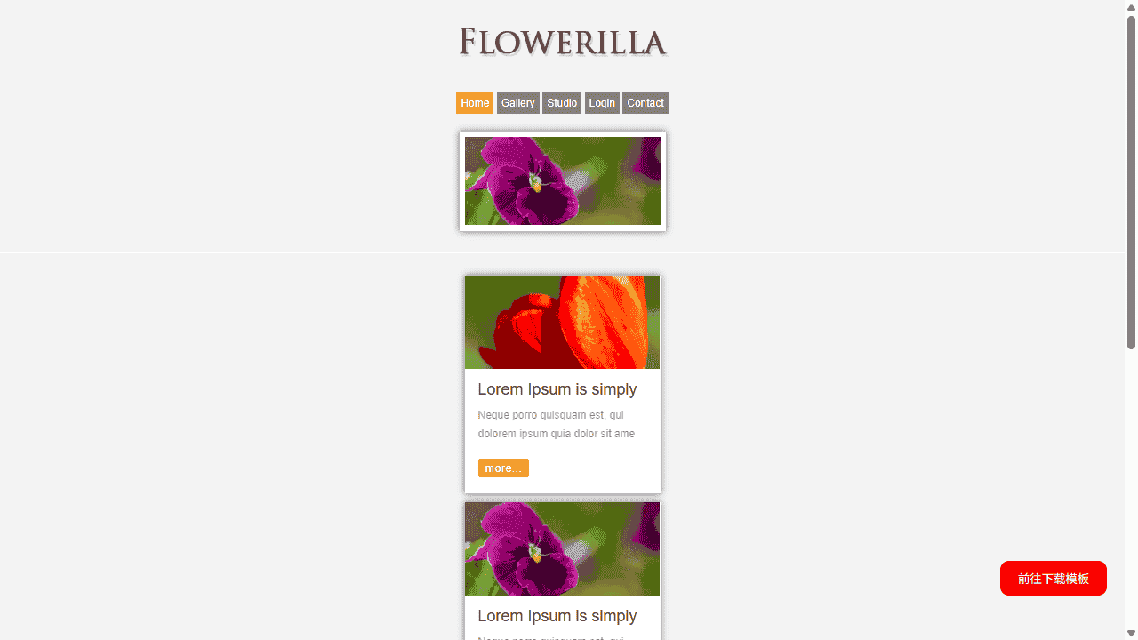 花朵图片展示网站模板免费下载 - 鹿快