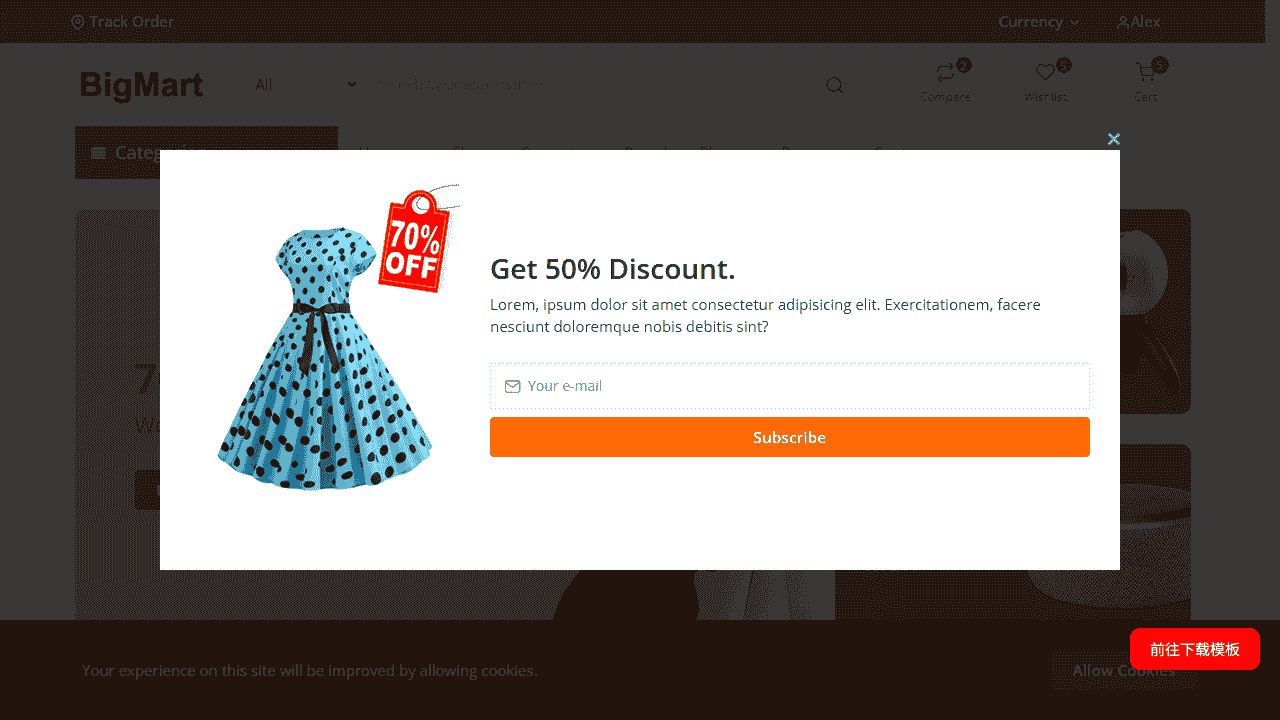 橙色简约综合电商网站模板免费下载 - 鹿快