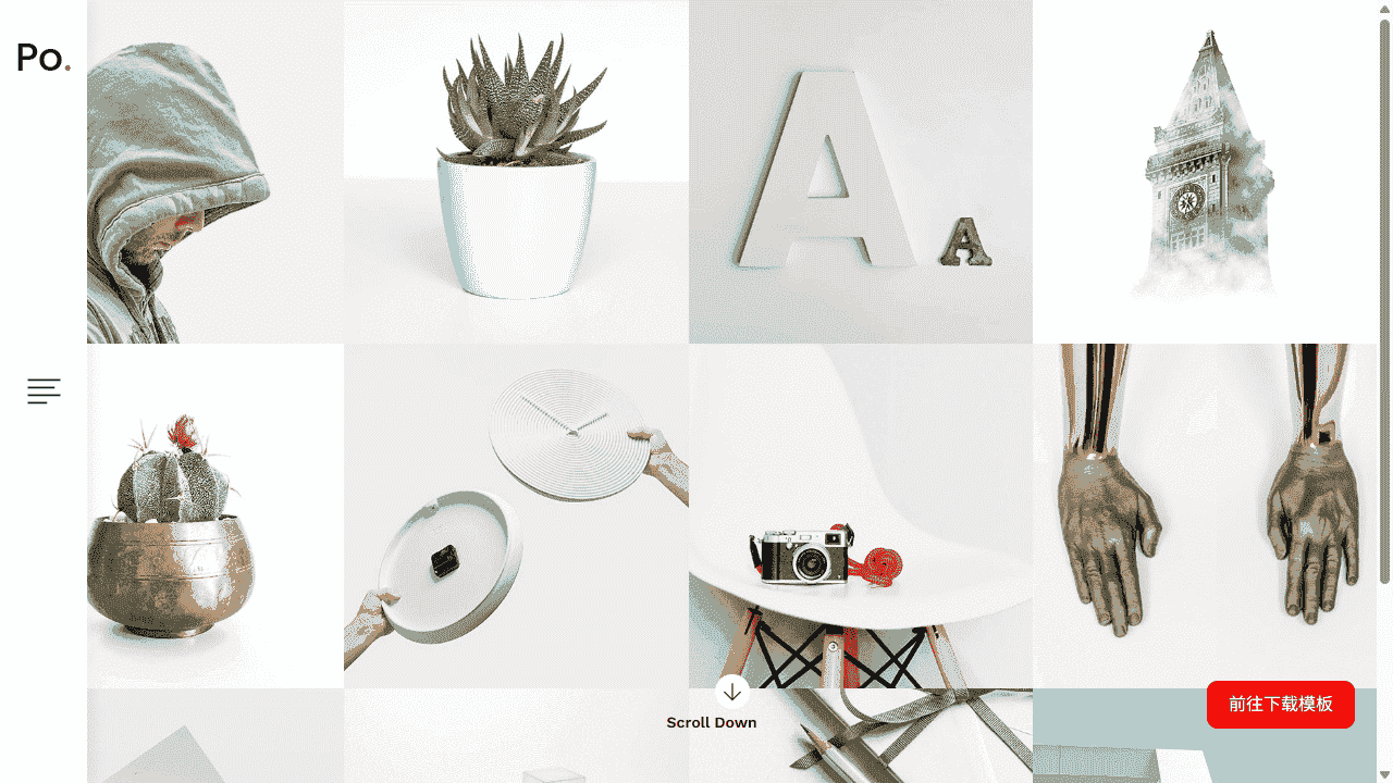 方形图集相册响应式网站模板免费下载 - 鹿快