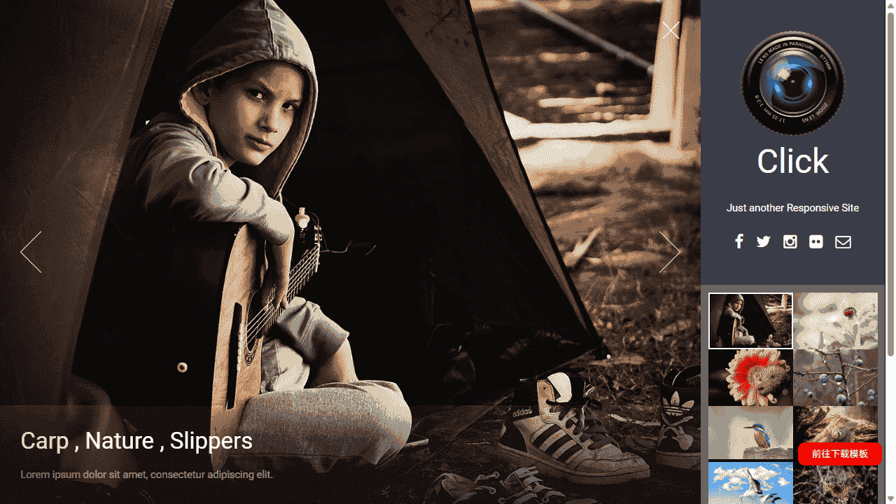 左右图片幻灯片展示网站模板免费下载 - 鹿快