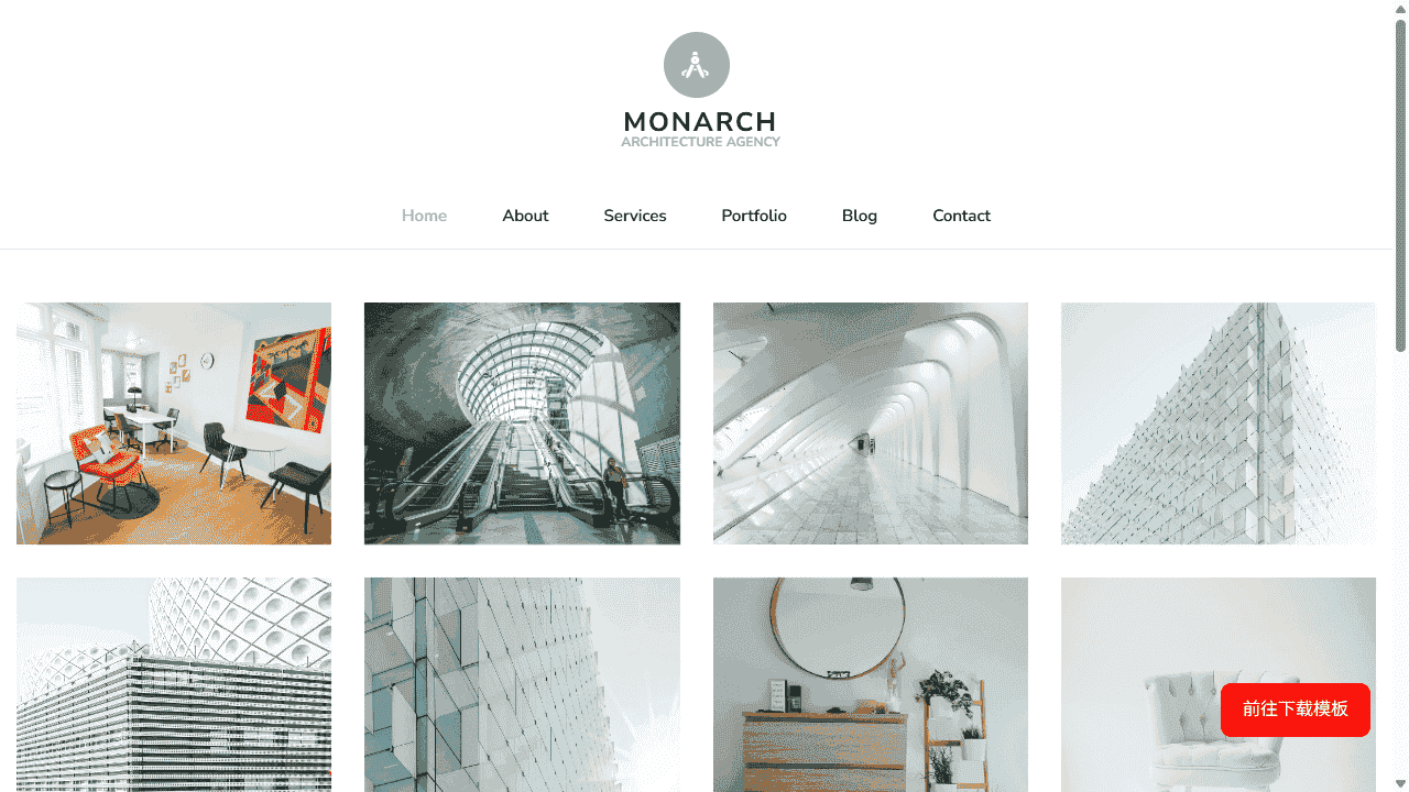 世界建筑设计展示响应式网站模板免费下载 - 鹿快