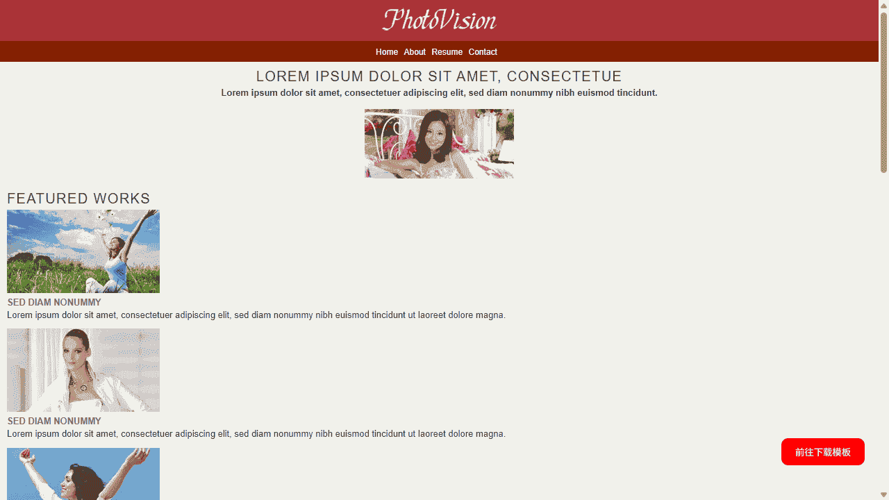 视野照片列表网站模板免费下载 - 鹿快