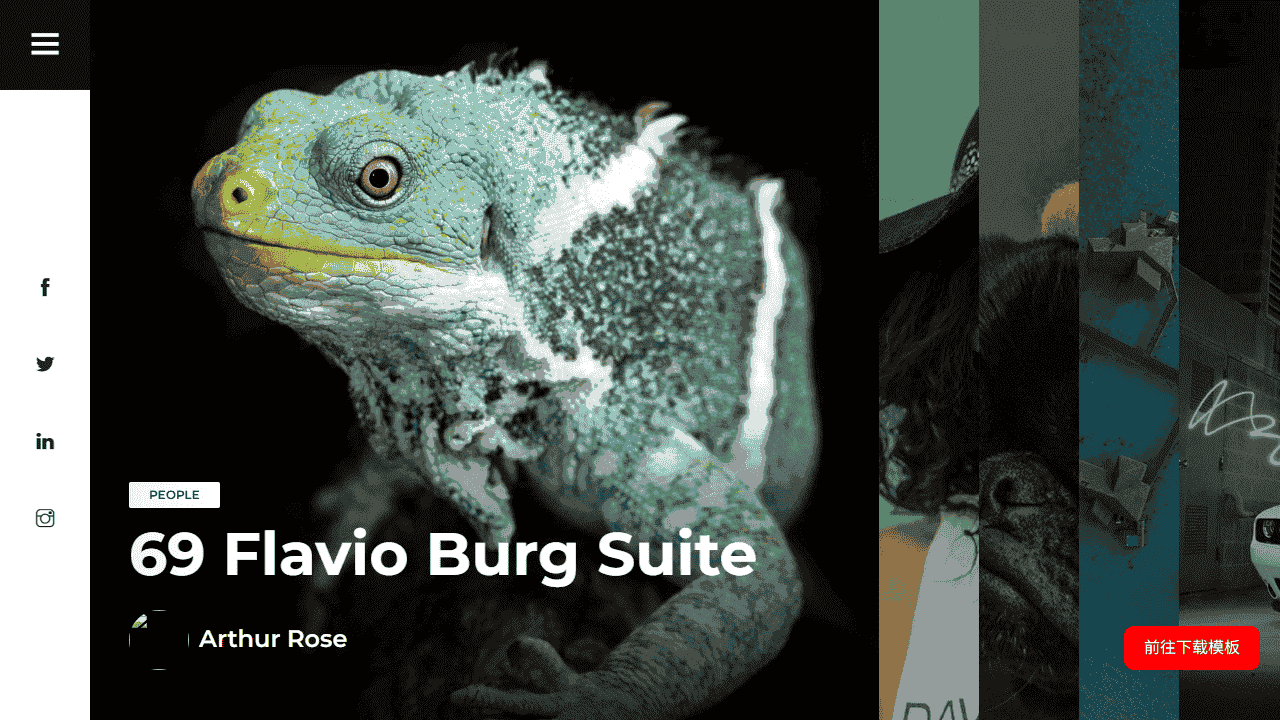 全屏图片展示响应式网站模板免费下载 - 鹿快