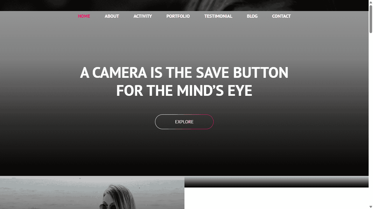 专业摄影师展示动态响应式网站模板免费下载 - 鹿快