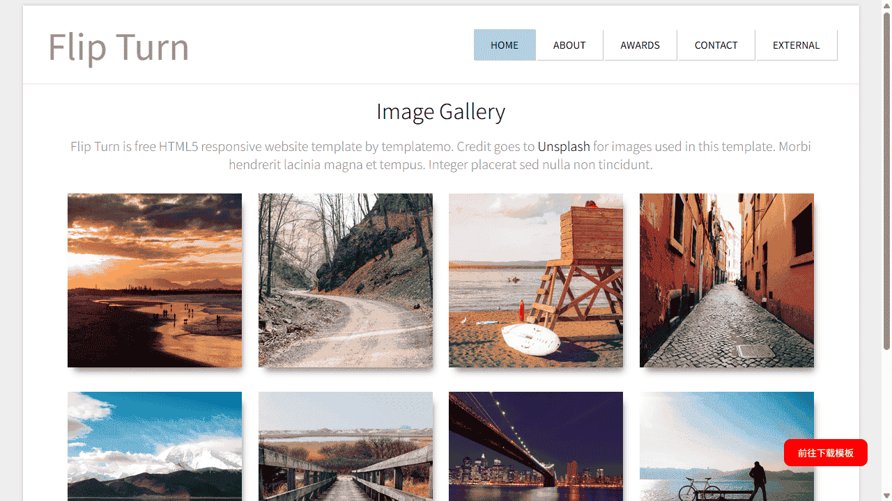 简洁摄影展示响应式网站模板免费下载 - 鹿快
