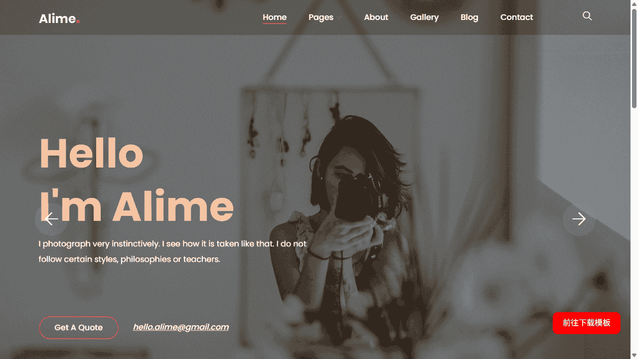 摄影作品集响应式网站模板免费下载 - 鹿快