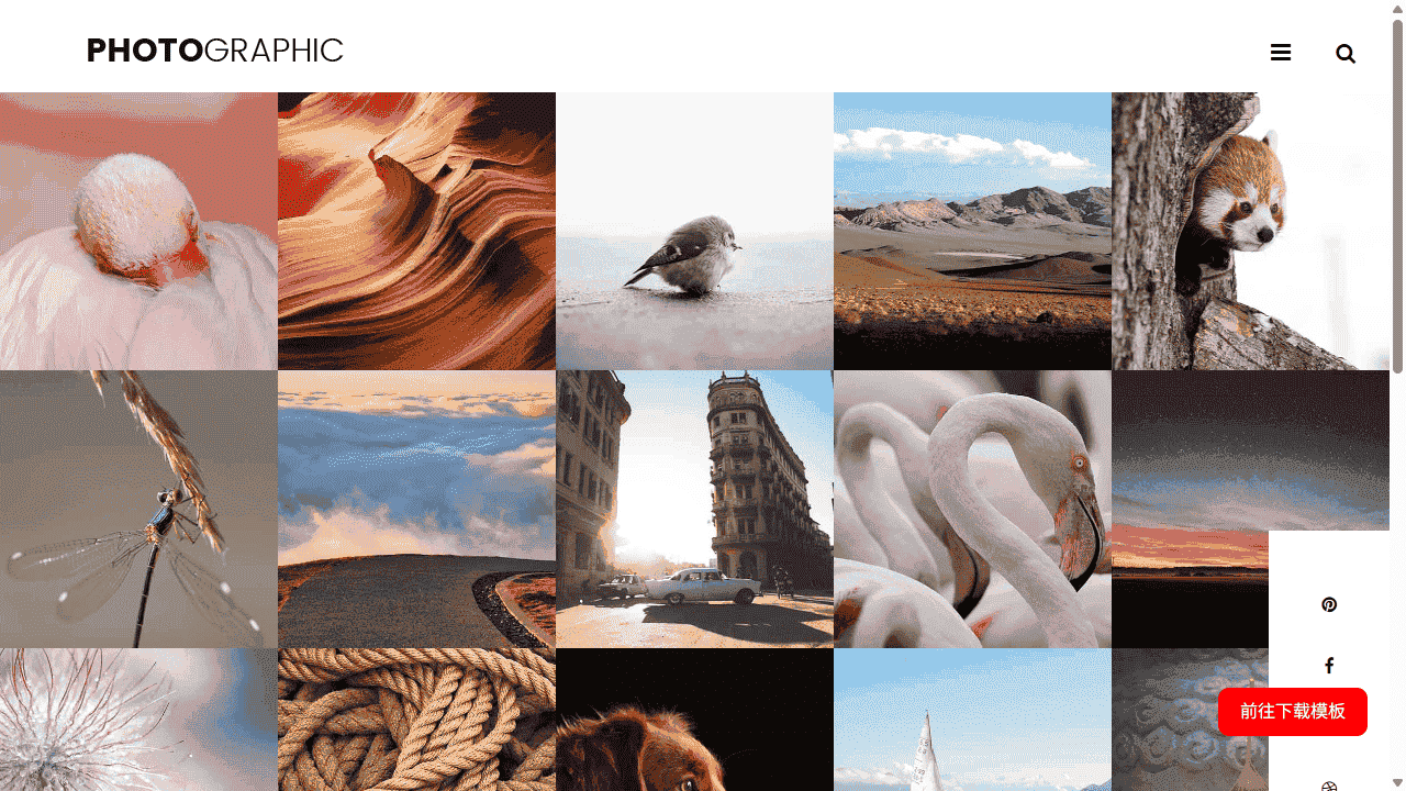 摄影师作品介绍展示响应式网站模板免费下载 - 鹿快