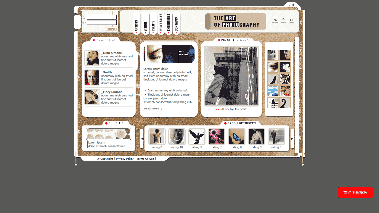 摄影团队作品展示网站模板免费下载 - 鹿快