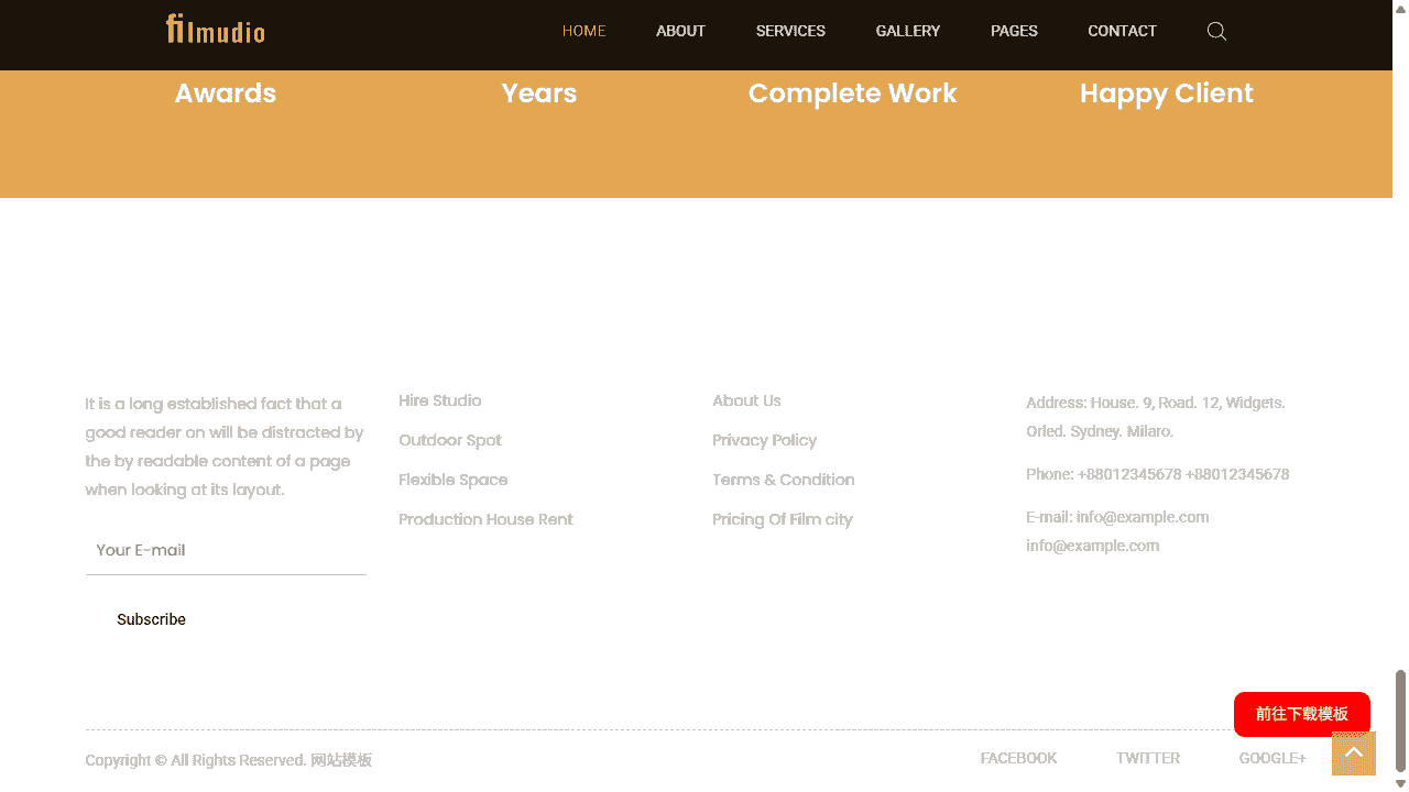 电影制作公司网站模板免费下载 - 鹿快