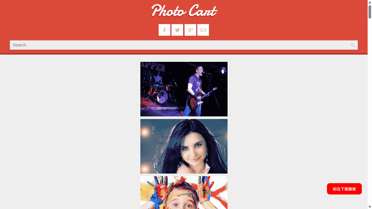 红色图片列表网站模板免费下载 - 鹿快
