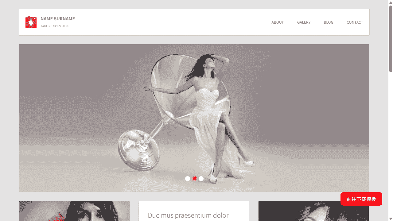 摄影作品分享响应式网站模板免费下载 - 鹿快