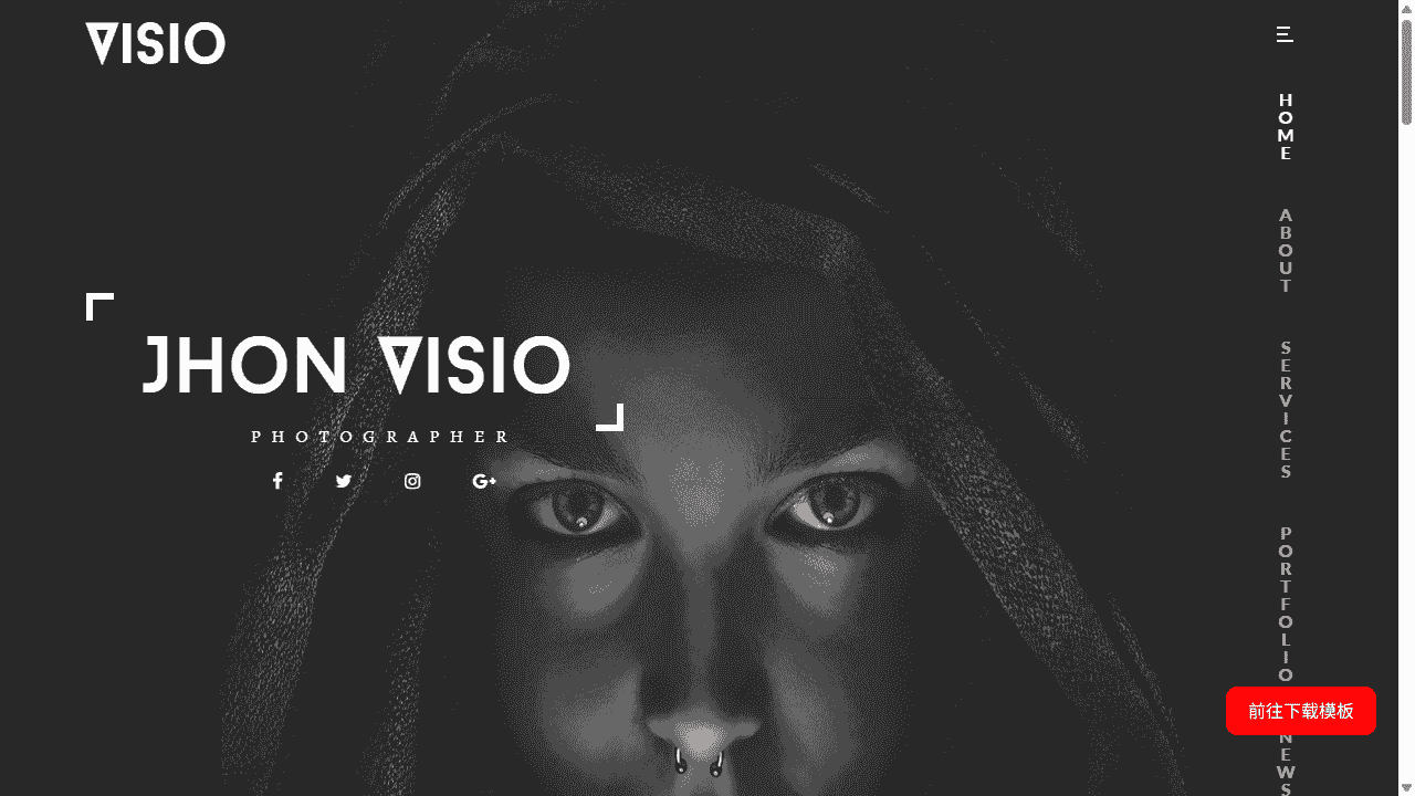 人物艺术摄影响应式网站模板免费下载 - 鹿快