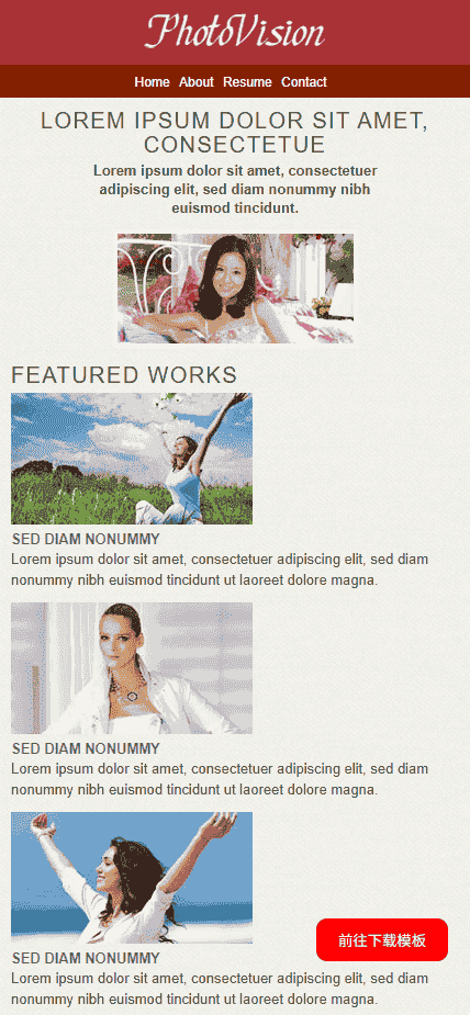 视野照片列表网站模板免费下载