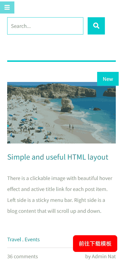 绿色动态日志BLOG响应式网站模板免费下载