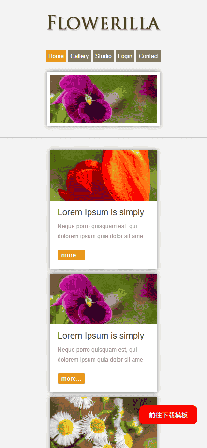 花朵图片展示网站模板免费下载