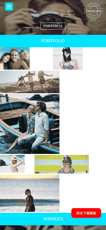 摄影照片展示单页面响应式网站模板免费下载