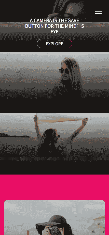 专业摄影师展示动态响应式网站模板免费下载