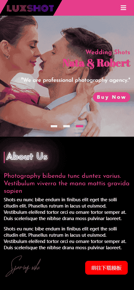 黑色摄影艺术网站模板免费下载免费下载