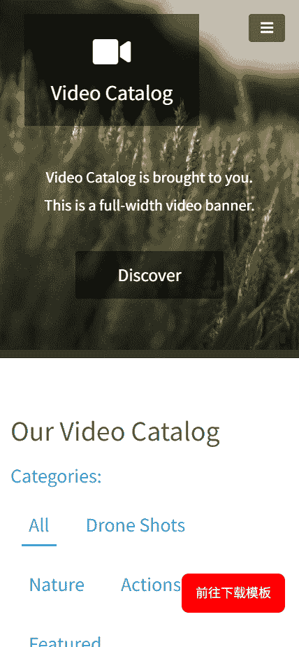视频记录展示列表响应式网站模板免费下载
