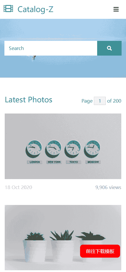 图集相片列表展示响应式网站模板免费下载