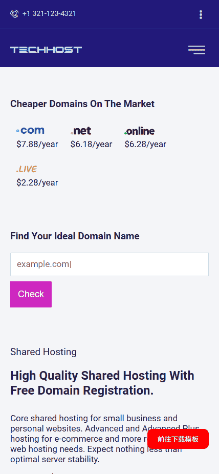 多功能网络主机服务网站模板免费下载免费下载