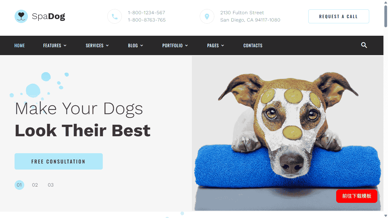 宠物美容护理服务机构网站模板源码免费下载源码免费下载 - 鹿快