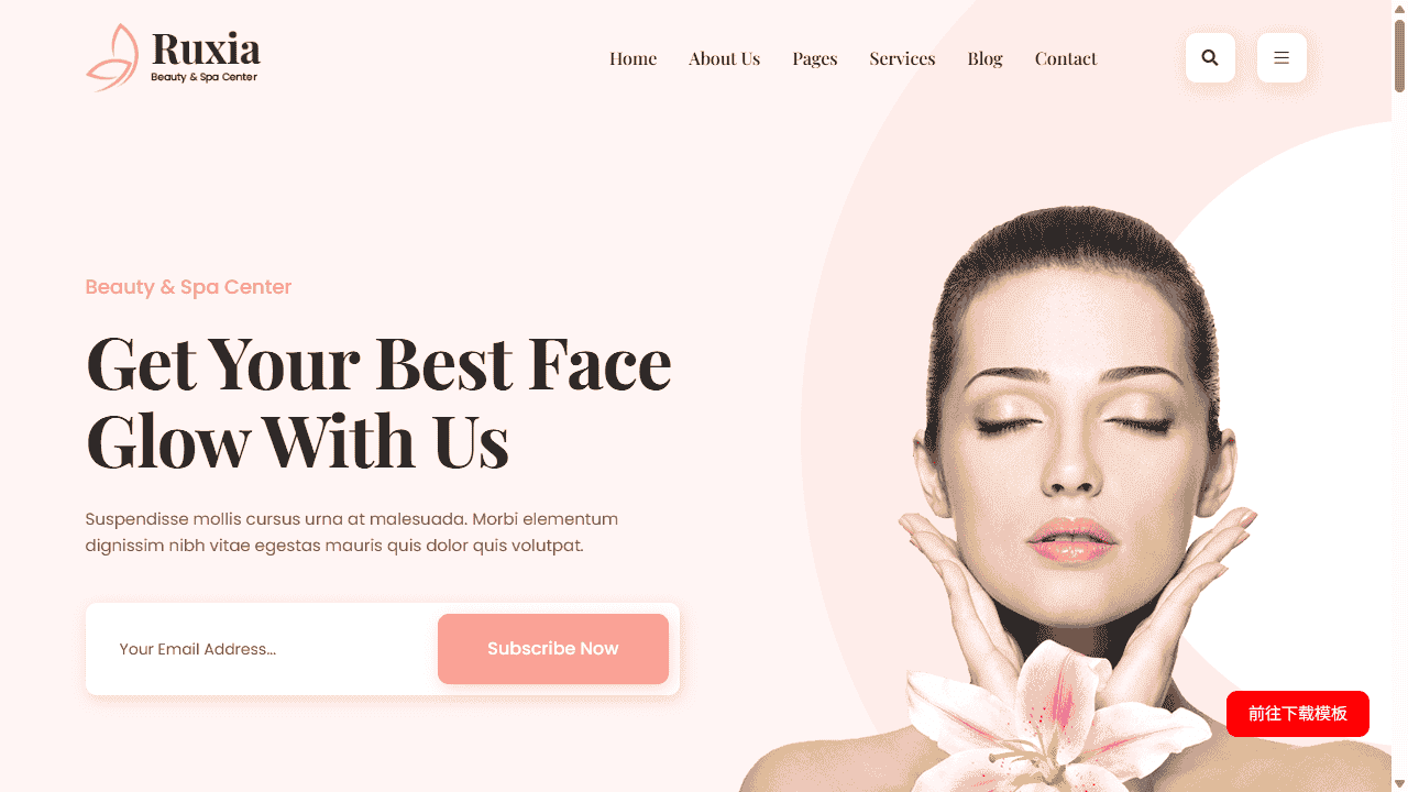 面部美容护理机构官网模板