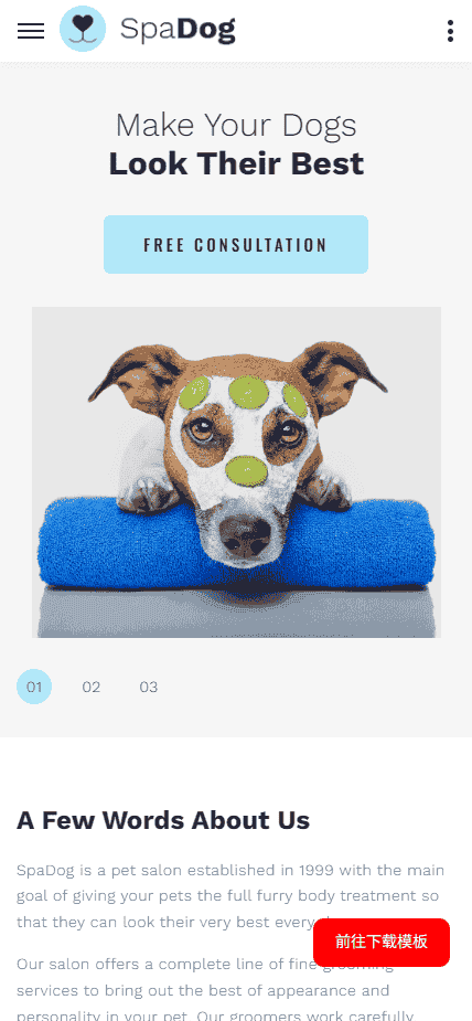 宠物美容护理服务机构网站模板源码免费下载源码免费下载